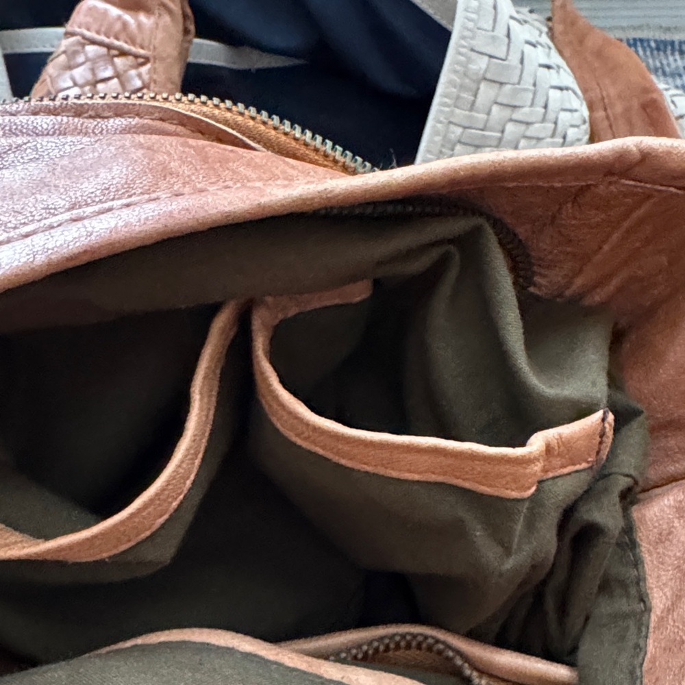PRICE DROP:60.00Monserrat De Lucca Brown or Black Woven/Leather Bags. Each 60 - Picture 5 of 7